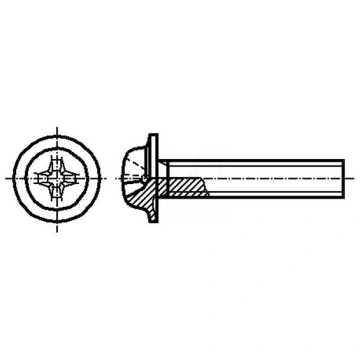 Screw | with flange | M2,5x12 | Head: button | Phi