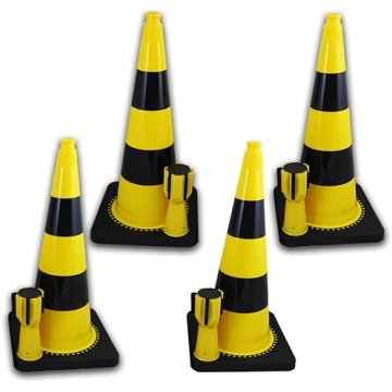 Barjeru komplekts 75 cm dzeltens satiksmes konuss 