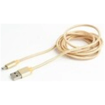 cotton braided micro USB cable 2.0 1.8M Gold Gembi