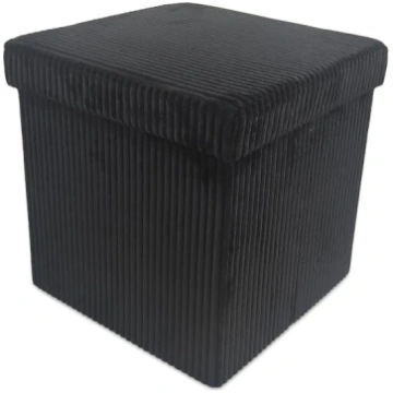 DOMOLETTI Pufs Domoletti Maeo, melna, 38 cm x 38 c