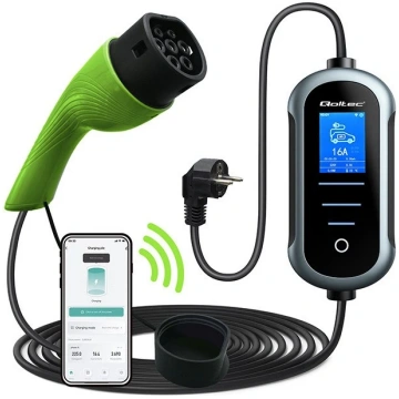 EV car charger w/ adjust. Type2 2in1 3.5kW QOLTEC