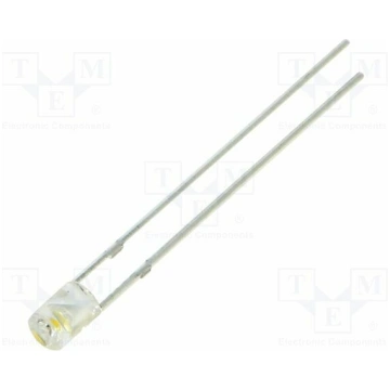 LED; white warm; 3mm; 750mcd; 140°; Front: recesse