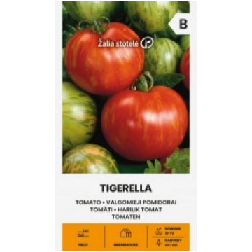 TOMĀTI TIGERELLA. TOMĀTU SĒKLAS 0.1 g ŽALIA STOTEL