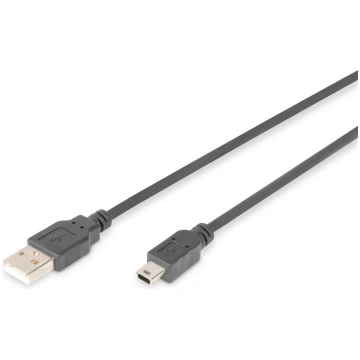 Digitus USB 2.0 Type A to mini B, 1.0m, stainless 