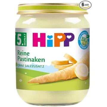 HiPP bioloģiskie tīrie pastinaki (6 x 125 g), zīda
