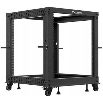 Open Rack 19" 12u 600x600-1100 Regulējams Melns La