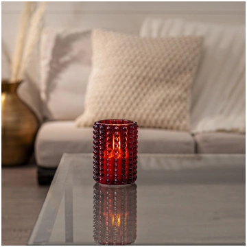 LED svece FLAMME DOTTY RED (12,5 cm)