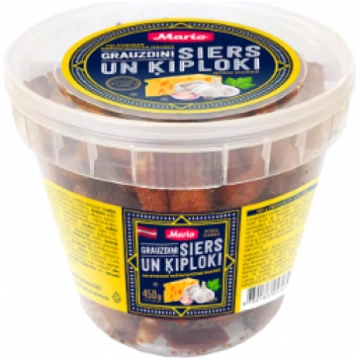 Grauzdiņi siers un ķiploki, spainītis, 450g 450-16