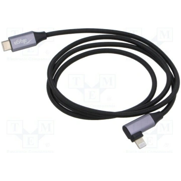 Cable; USB 2.0; Apple Lightning angled plug,USB C 