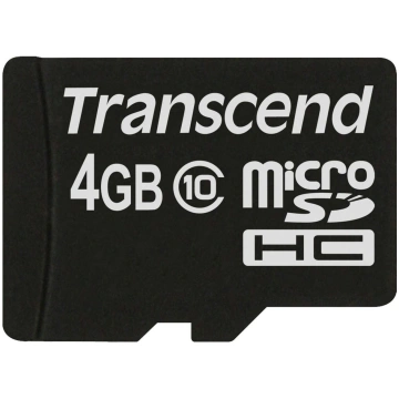 Transcend MicroSD karte SDHC 4GB + adapters/Class 