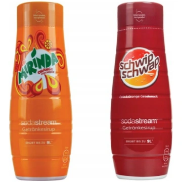 SodaStream Mirinda + Schwip Schwap Cola Orange sīr