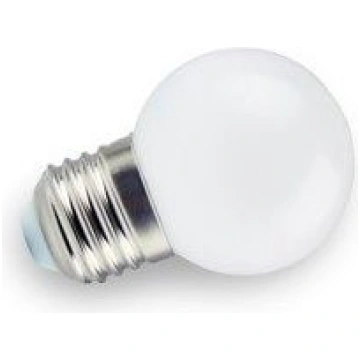 LED spuldze E27 230V G45 1W, silti balta, LEDOM