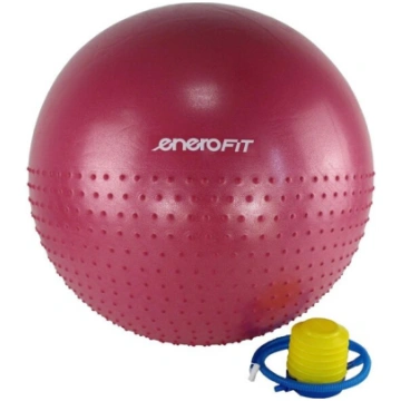 Vingrošanas bumba ar sūkni Enero Fit, 65 cm, sarka