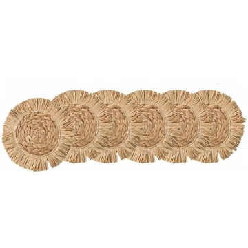 Woven Placemats, Water Hyacinth Placemats, Set of 