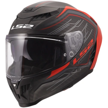 LS2 FF807 DRAGON SUBIC, MOTO ĶIVERE, sarkana - M