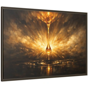 Radiant Gold Drop Art Framed Canvas Wall Art Print