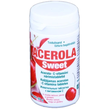 ACEROLA Sweet C Vitamīna 60 mg košļājamās tabletes