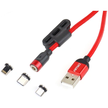 Magnetic port Combo cable Lightning/USB C/micro US