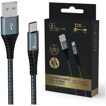 Cable USB Type-A to USB Type-C Smart Life 1.2m bla