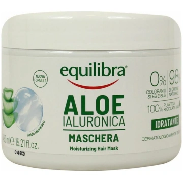 Mitrinošā matu maska Equilibra Aloe Vera, 450 ml