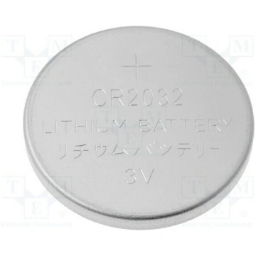 Battery: lithium; CR2032,coin; 3V; 210mAh; non-rec