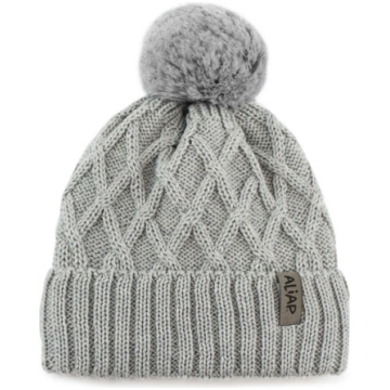 Adīta merino cepure ar bumbuli 52/54