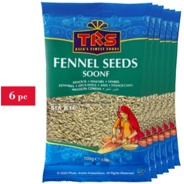 Fenheļa sēklas, Fennel seeds, TRS, 6x100g