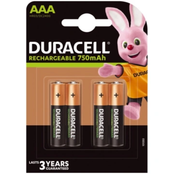 Uzlādējamās baterijas Duracell AAA / R03, 750mAh, 