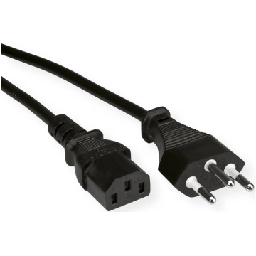 Value Power Cable, Straight IEC, CH, black, 0.8 m 