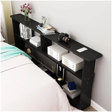 Slim Black Wooden Sofa Table with 3 Layer Console 
