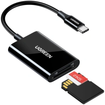 Karšu lasītājs SD, microSD USB-C 3.1, melns UGREEN