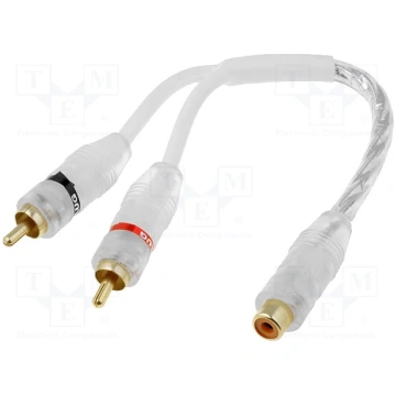 4Carmedia Premium White RCA Socket to RCA Plug x2 