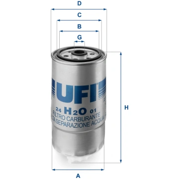 Degvielas filtrs UFI 24.H2O.01