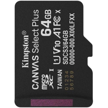 Atmiņas karte microSD 64GB Kingston Canvas Select 