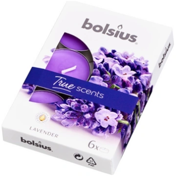 Svece, aromātiskā/tējas sveces Bolsius, 4 h, 6 gab