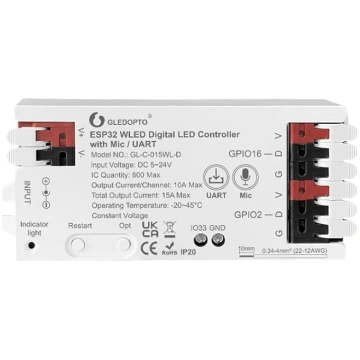 GLEDOPTO ESP32 WLED Strip Controller Mic UART Down