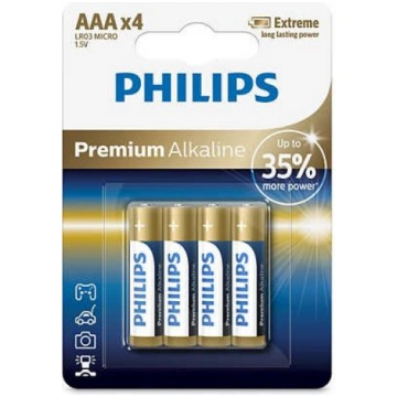 Philips Premium Alkaline AAA - 4 szt ( LR03M4B/10 