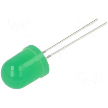 LED | green | 10mm | 5800mcd | 30° | Front: convex