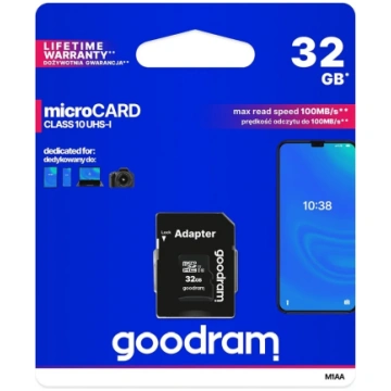 GOODRAM microSD memory card 32GB 100MB/s class 10 
