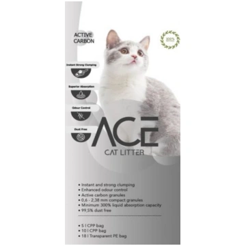 Ace Active Carbon - Cementējošās smiltis kaķu tual