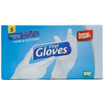 Vienreizējās cimdi HOME EXPERT, vinila, S izmērs, 