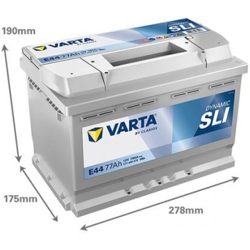 VARTA E44 77Ah 780A 12V Silver SLI 278x175x190 -/+