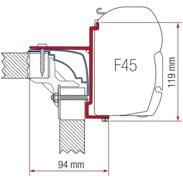 FIAMMA Adapter kit 4-part for Fiamma side awning F