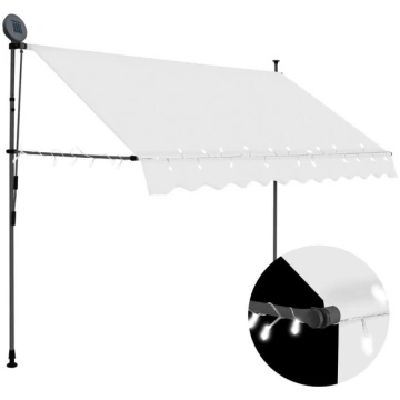vidaXL izvelkama markīze ar LED, manuāla, 250 cm, 