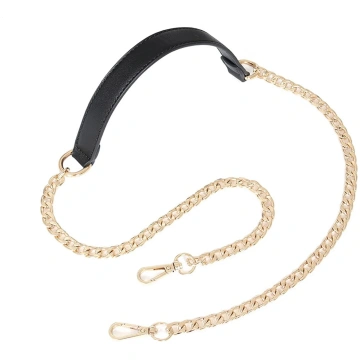Black shoulder strap handle with gold chain Bittar