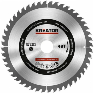 Kreator Zāģa ripa kokam 210x30x2.2mm, 48 zobi Krea