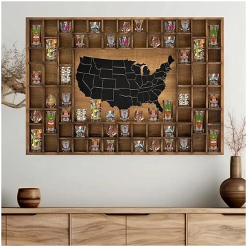 68 Compartments 40 x 28 Inch Large World Map Shot 
