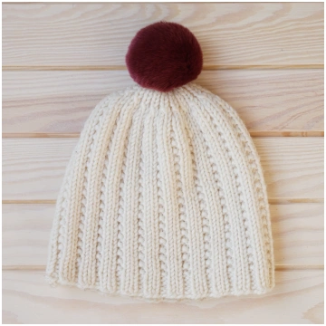 truša kažokādas pompoms liels - bordo Needles & Wo