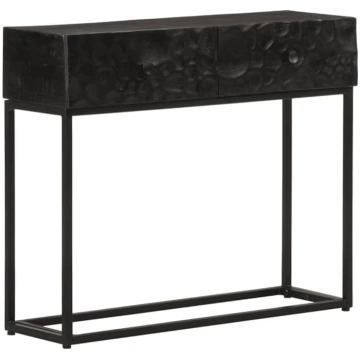Console Table Black 90 x 30 x 76 cm Solid Mango Wo