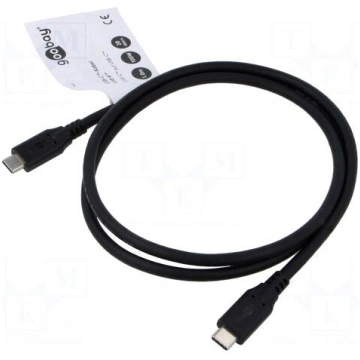 Cable | USB 4.0 | USB C plug,both sides | 1m | bla